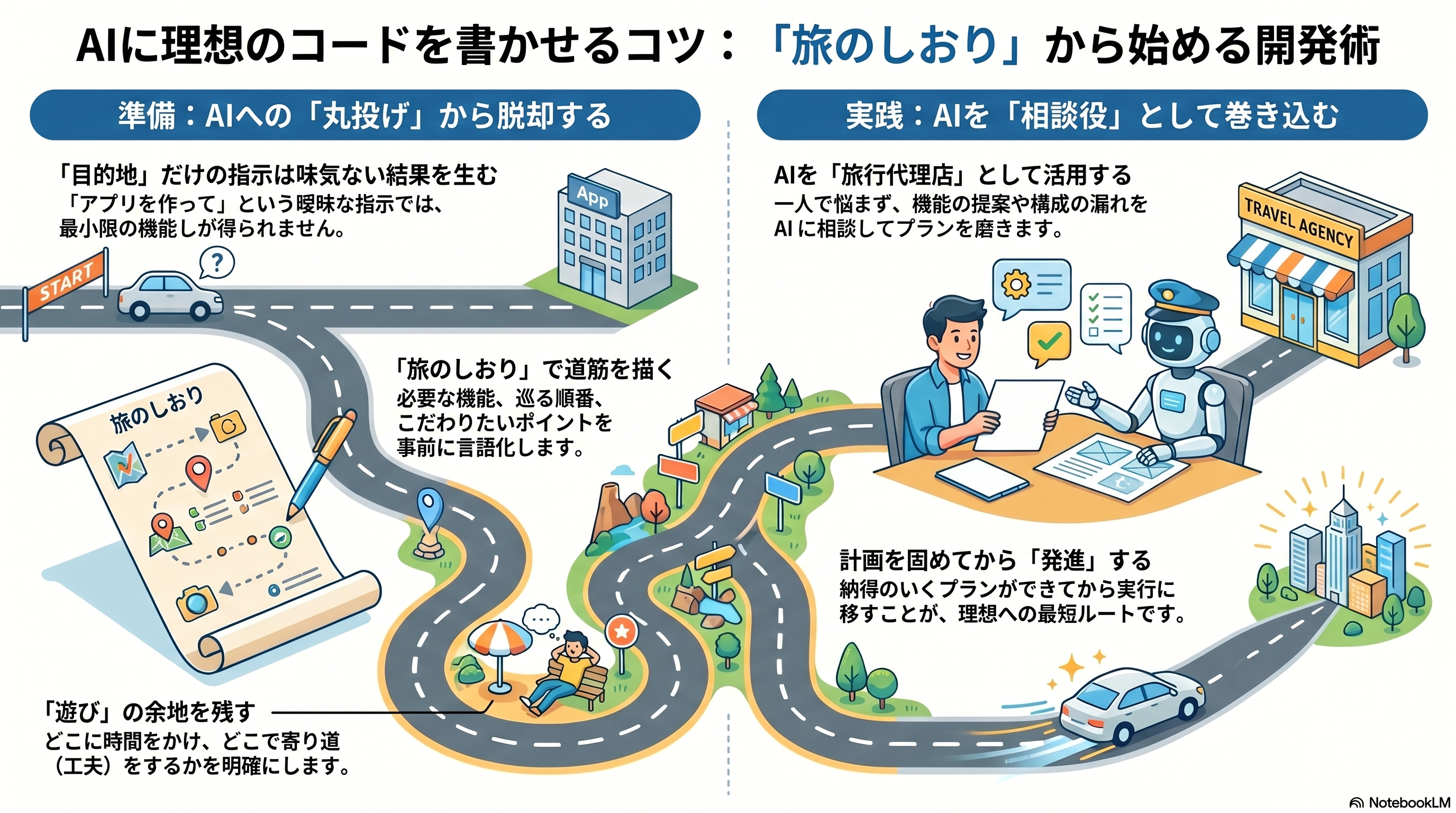 旅のしおりのメタファー図解